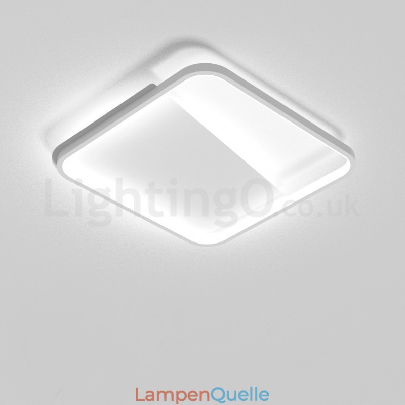 Moderne, minimalistische, ultradünne, 5 cm große, quadratische Deckenleuchten aus Aluminium