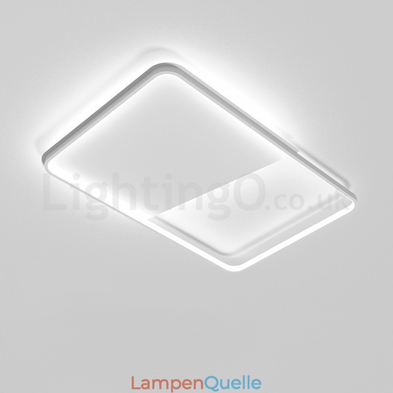 Moderne, minimalistische, ultradünne, 5 cm große, rechteckige Deckenleuchten aus Aluminium