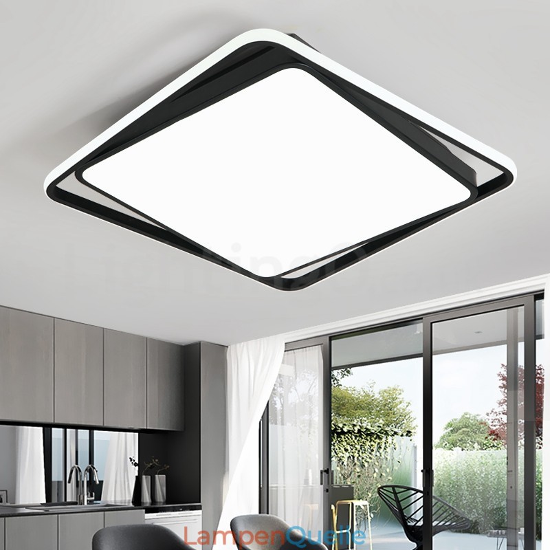 Moderne, exquisite, quadratische Deckenleuchte in Schwarz und Weiß