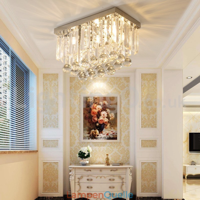 Moderne quadratische Deckenleuchten aus Kristallglas