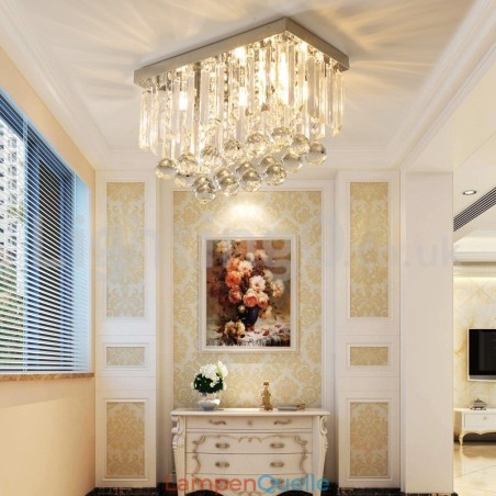 Moderne quadratische Deckenleuchten aus Kristallglas