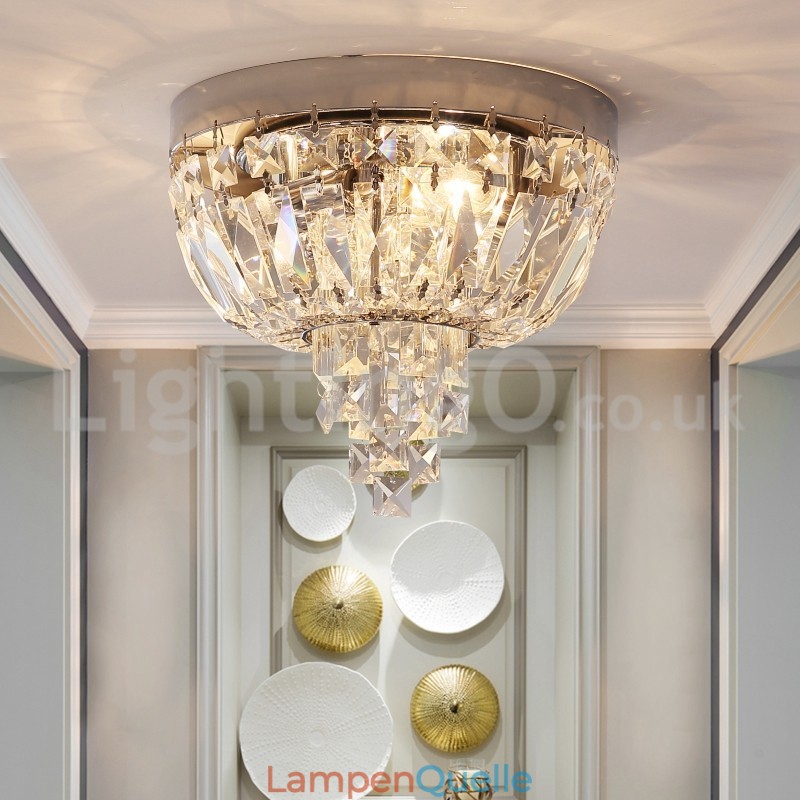 Zeitgenössische, exquisite, runde Deckenleuchten aus Kristallglas
