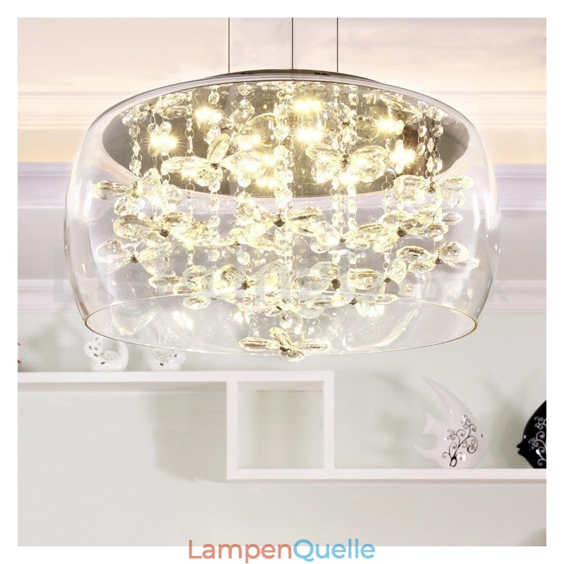 Moderne 40CM 50CM Runde Klarglas Lampe Schatten Kristall Pendelleuchte