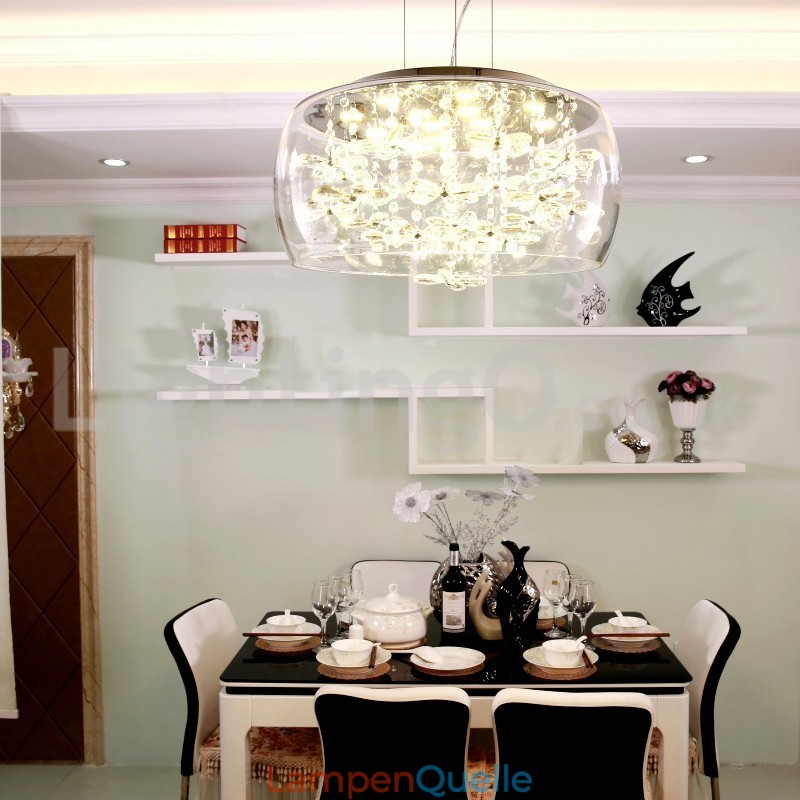Moderne 40CM 50CM Runde Klarglas Lampe Schatten Kristall Pendelleuchte