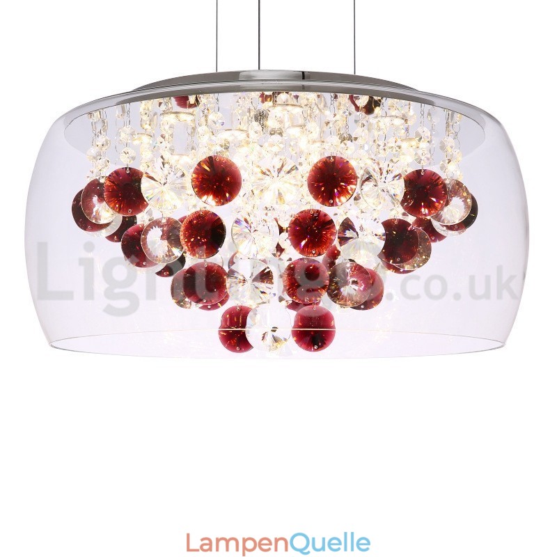 Moderne 40CM 50CM Runde Klarglas Lampe Schatten Kristall Pendelleuchte