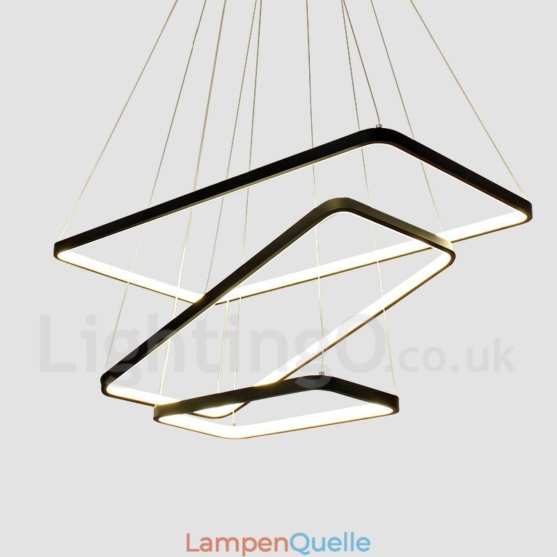 Dimmbare Pendelleuchte mit Fernbedienung Modernes Design Drei Rechtecke