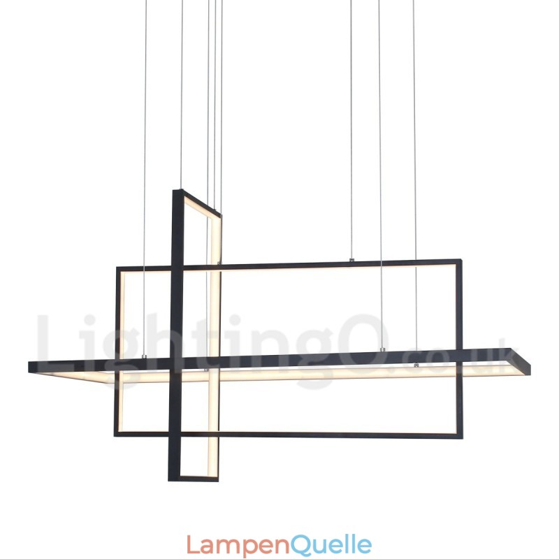 Dimmbare Pendelleuchte mit Fernbedienung Modernes Design Drei Rechtecke