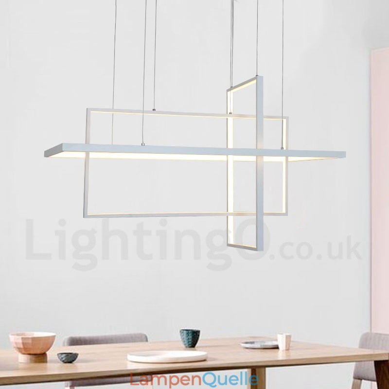 Dimmbare Pendelleuchte mit Fernbedienung Modernes Design Drei Rechtecke