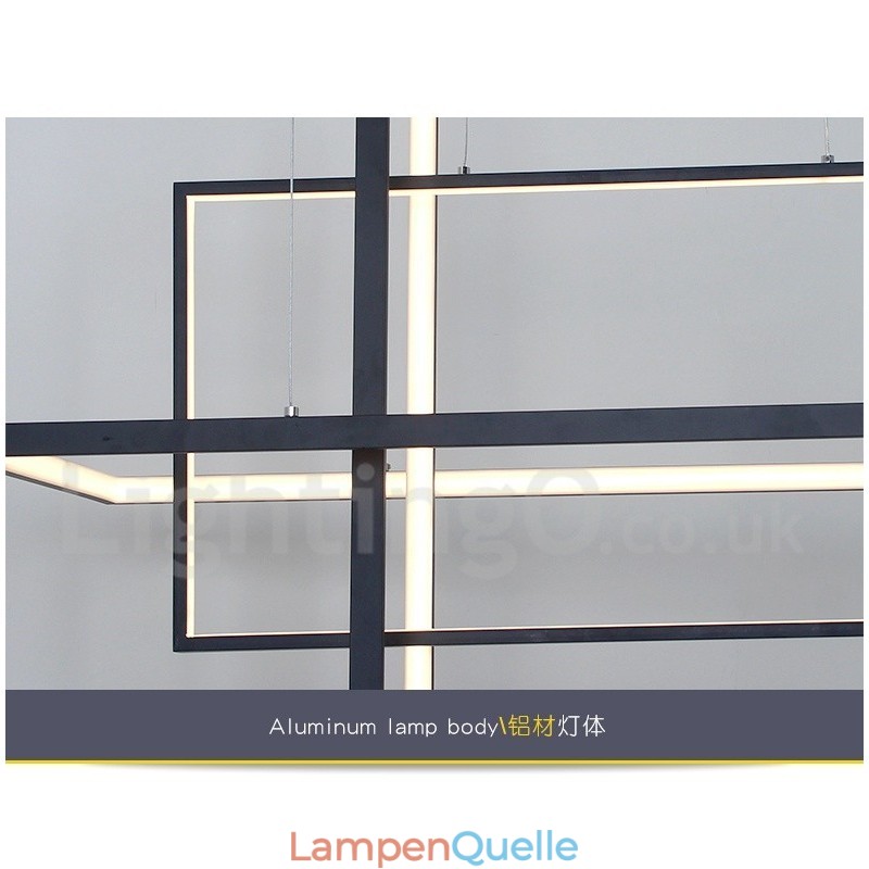 Dimmbare Pendelleuchte mit Fernbedienung Modernes Design Drei Rechtecke
