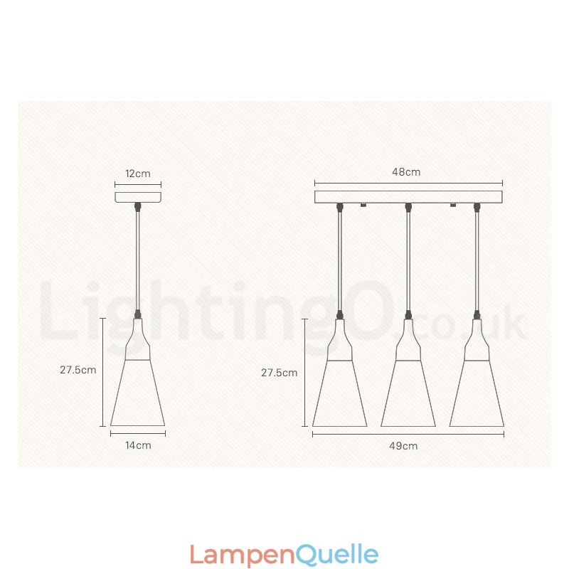 Moderne Pendelleuchte aus Holz mit 1 Licht und 3 Lichtern und Stoffschirm