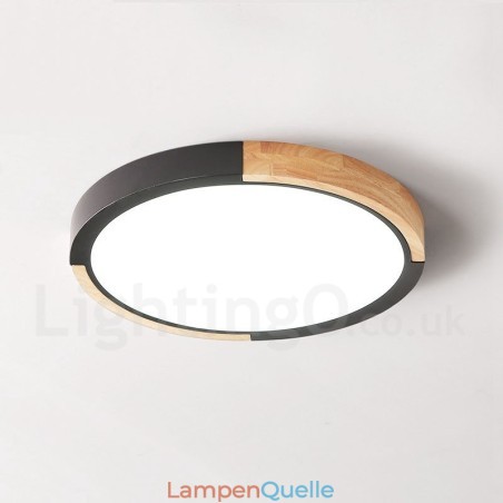 Ultradünne, mehrfarbige, runde Deckenlampe aus Holz, Deckenlampe aus Massivholz mit Acrylschirm im nordischen Stil Ultradünne, mehrfarbige, runde Deckenlampe aus Holz, Deckenlampe aus Massivholz mit Acrylschirm im nordischen Stil