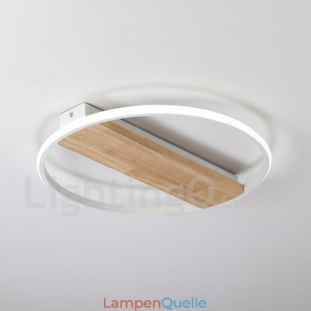 Dimmbare weiße runde Holz-Deckenleuchte, ultradünne Deckenlampe, kann auch als Wandleuchte verwendet werden Dimmbare weiße runde Holz-Deckenleuchte, ultradünne Deckenlampe, kann auch als Wandleuchte verwendet werden