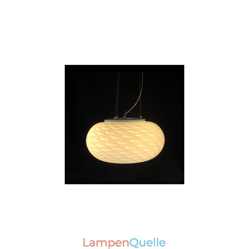 Moderne minimalistische geschnitzte milchig weiße Kronleuchterlampe