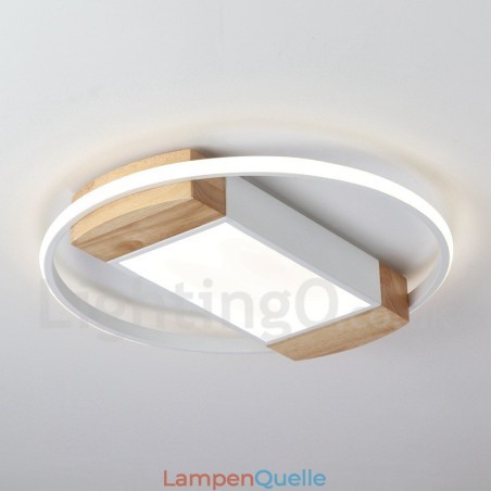 Dimmbare weiße runde Holz-Deckenleuchte, ultradünne Deckenlampe, kann auch als Wandleuchte verwendet werden Dimmbare weiße runde Holz-Deckenleuchte, ultradünne Deckenlampe, kann auch als Wandleuchte verwendet werden
