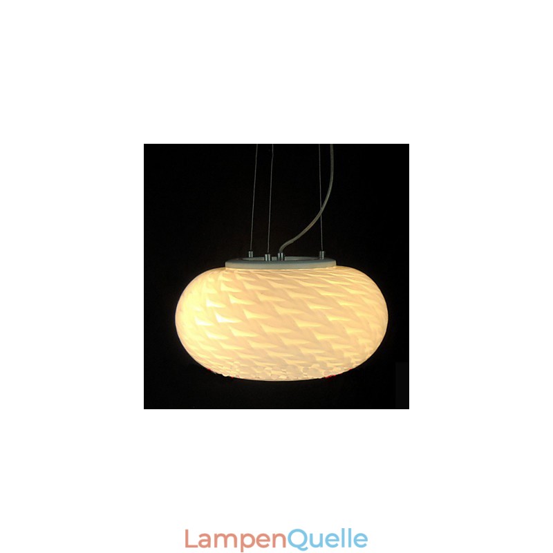 Moderne minimalistische geschnitzte milchig weiße Kronleuchterlampe
