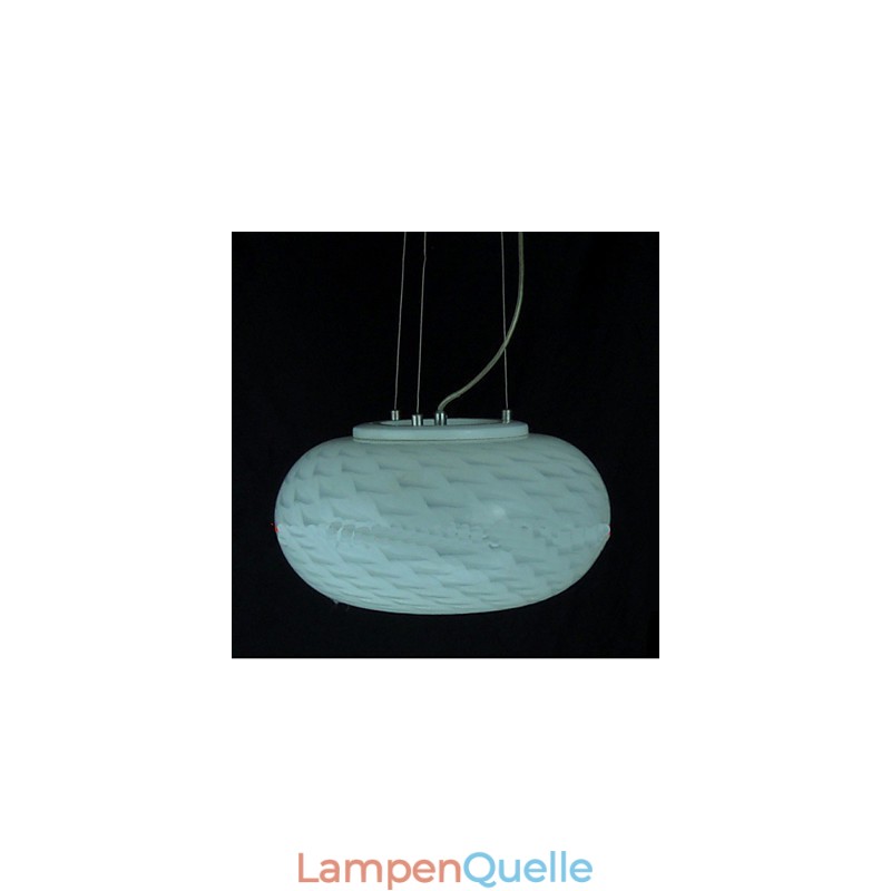 Moderne minimalistische geschnitzte milchig weiße Kronleuchterlampe