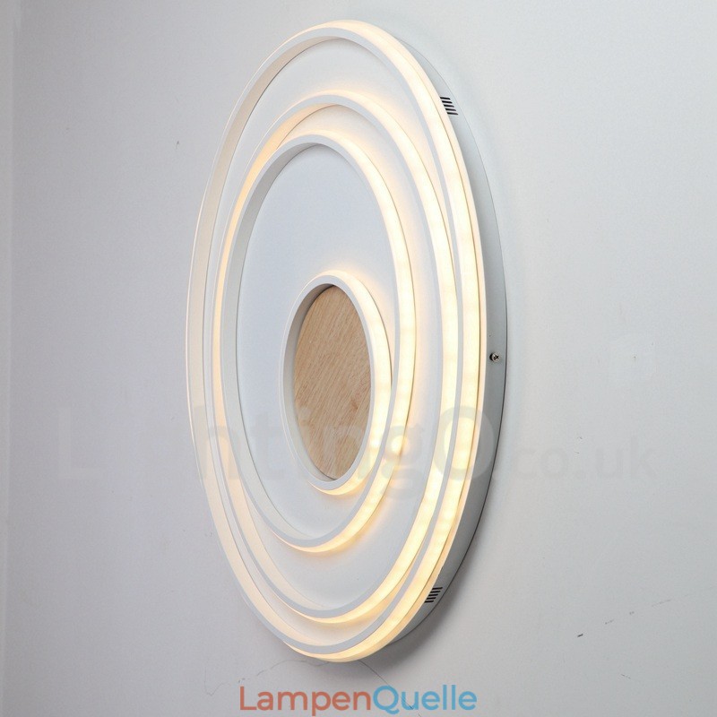 Dimmbare weiße Ringe Holz Deckenleuchte Ultradünne Deckenlampe Kann Auch Als Wandleuchte Verwendet Werden