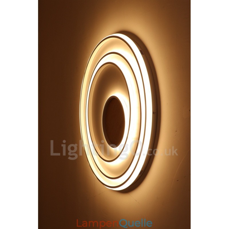 Dimmbare weiße Ringe Holz Deckenleuchte Ultradünne Deckenlampe Kann Auch Als Wandleuchte Verwendet Werden