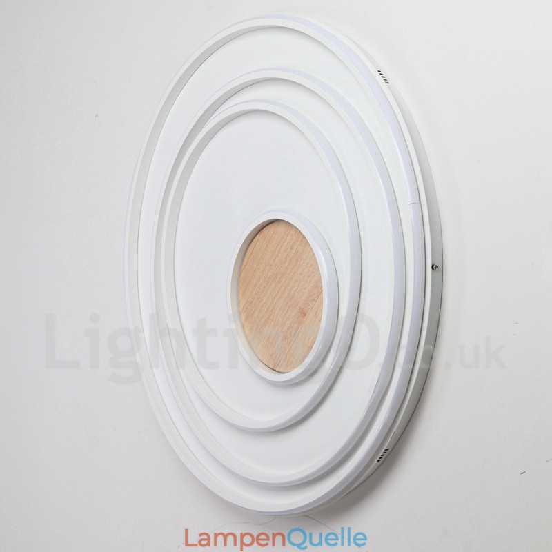 Dimmbare weiße Ringe Holz Deckenleuchte Ultradünne Deckenlampe Kann Auch Als Wandleuchte Verwendet Werden