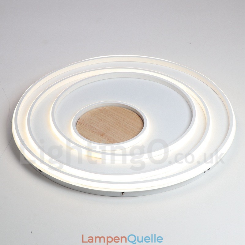 Dimmbare weiße Ringe Holz Deckenleuchte Ultradünne Deckenlampe Kann Auch Als Wandleuchte Verwendet Werden