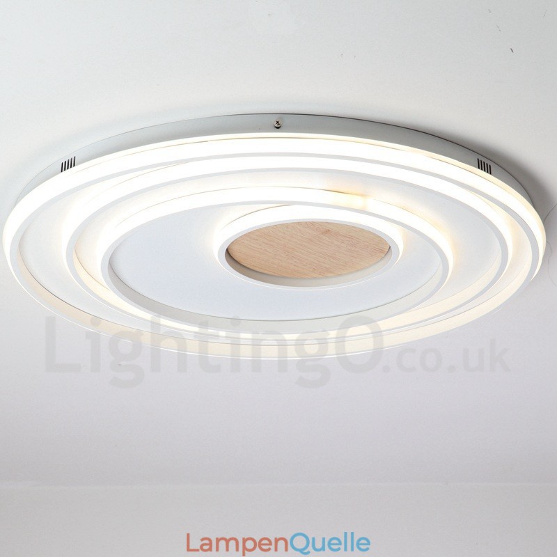 Dimmbare weiße Ringe Holz Deckenleuchte Ultradünne Deckenlampe Kann Auch Als Wandleuchte Verwendet Werden