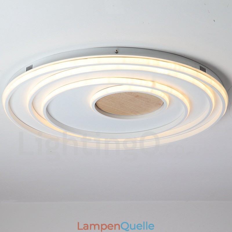 Dimmbare weiße Ringe Holz Deckenleuchte Ultradünne Deckenlampe Kann Auch Als Wandleuchte Verwendet Werden