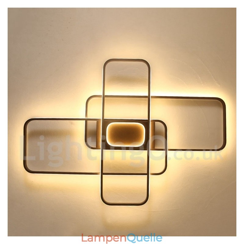 Moderne Deckenleuchte mit zeitgenössischer Aluminium-Malerei, Unterputzleuchte mit Ferndimmer, kann auch als Wandleuchte verwendet werden
