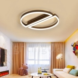 Runde, moderne Deckenleuchte aus Aluminium, Unterputzleuchte mit Ferndimmer, kann auch als Wandleuchte verwendet werden