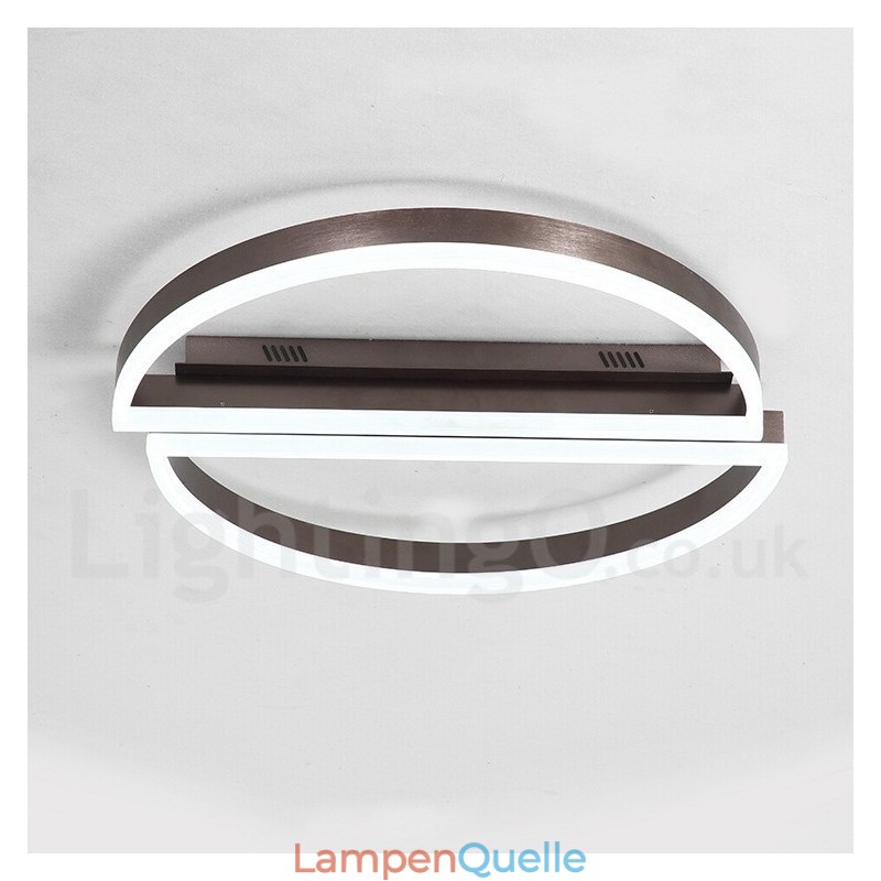 Runde, moderne Deckenleuchte aus Aluminium, Unterputzleuchte mit Ferndimmer, kann auch als Wandleuchte verwendet werden