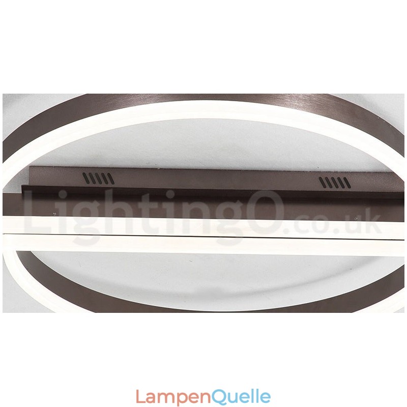 Runde, moderne Deckenleuchte aus Aluminium, Unterputzleuchte mit Ferndimmer, kann auch als Wandleuchte verwendet werden
