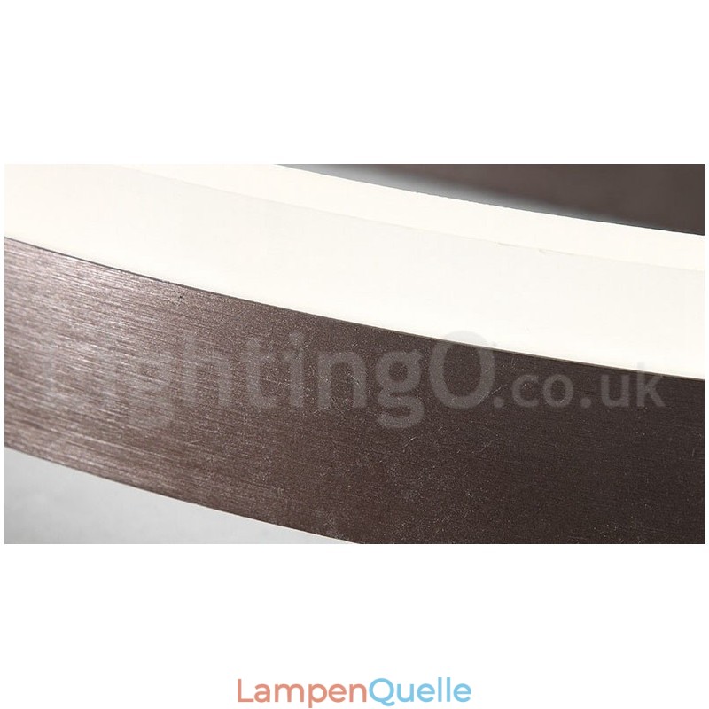 Runde, moderne Deckenleuchte aus Aluminium, Unterputzleuchte mit Ferndimmer, kann auch als Wandleuchte verwendet werden