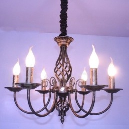 6 Licht Rustikalen Retro Vintage Schwarz Weiß Anhänger Kerze Kronleuchter