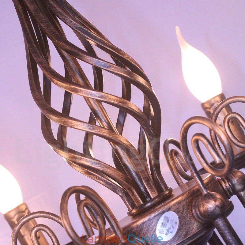 6 Licht Rustikalen Retro Vintage Schwarz Weiß Anhänger Kerze Kronleuchter