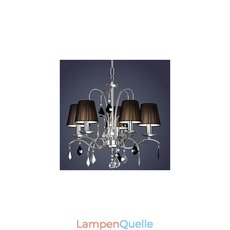 Stoff Lampenschirm Kristall Kronleuchter 5 Lichter