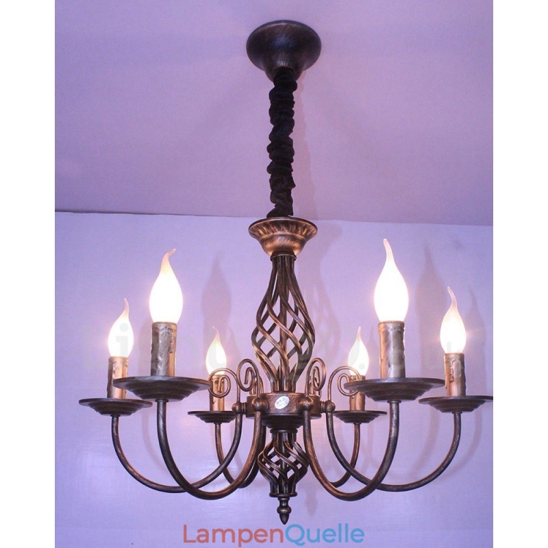 6 Licht Rustikalen Retro Vintage Schwarz Weiß Anhänger Kerze Kronleuchter