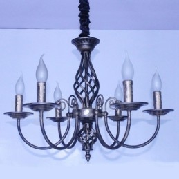 6 Licht Rustikalen Retro Vintage Schwarz Weiß Anhänger Kerze Kronleuchter