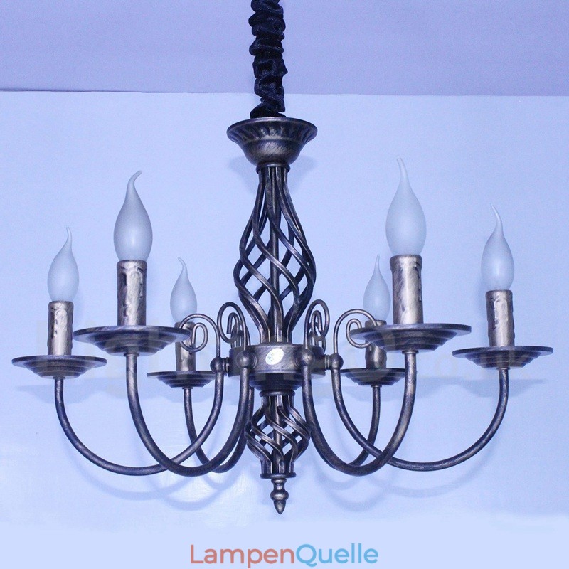 6 Licht Rustikalen Retro Vintage Schwarz Weiß Anhänger Kerze Kronleuchter