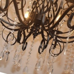 8 Licht Kristall Rustikal Retro Vintage Schwarz Anhänger Kerze Kronleuchter
