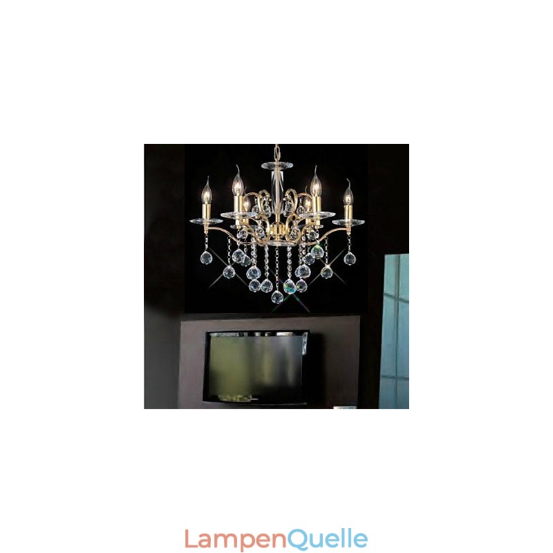 Traditioneller klassischer Kronleuchter aus Kristall und Goldmetall