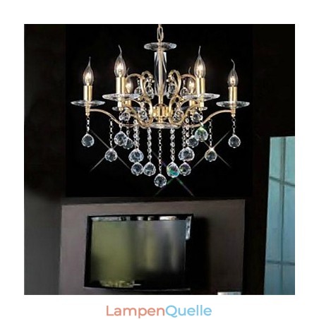 Traditioneller klassischer Kronleuchter aus Kristall und Goldmetall