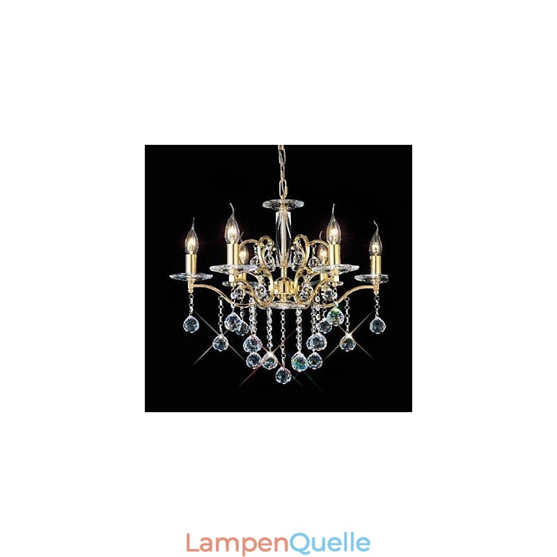 Traditioneller klassischer Kronleuchter aus Kristall und Goldmetall