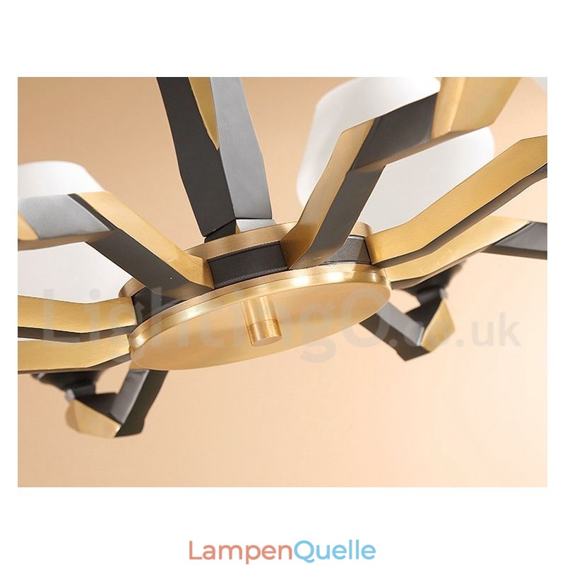 Luxuriöser rustikaler Retro-Vintage-Kerzenleuchter aus reinem Messing mit Glasschirmen