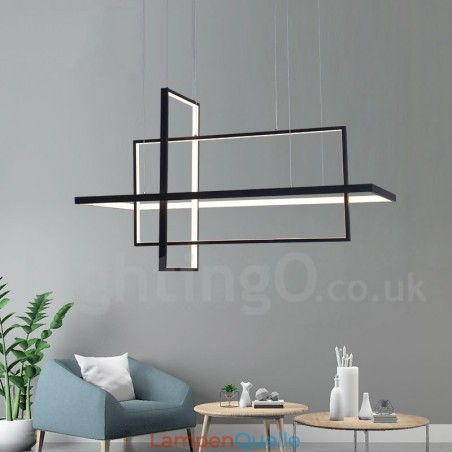 Dimmbare lineare Pendelleuchte mit Fernbedienung Umgebungslicht Lackierte Oberflächen Aluminium Modernes Design Dimmbare lineare Pendelleuchte mit Fernbedienung Umgebungslicht Lackierte Oberflächen Aluminium Modernes Design