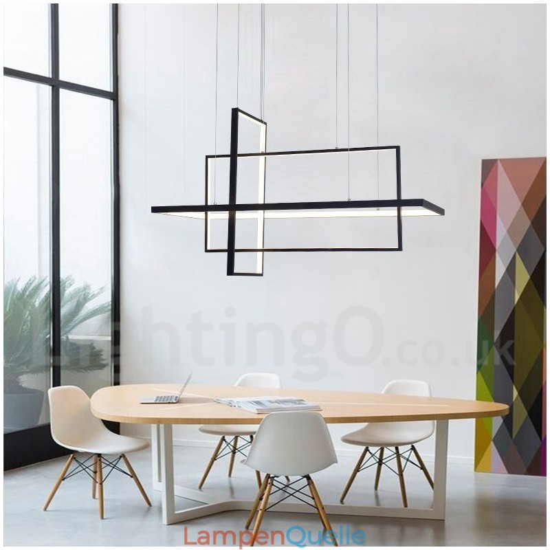 Dimmbare lineare Pendelleuchte mit Fernbedienung Umgebungslicht Lackierte Oberflächen Aluminium Modernes Design