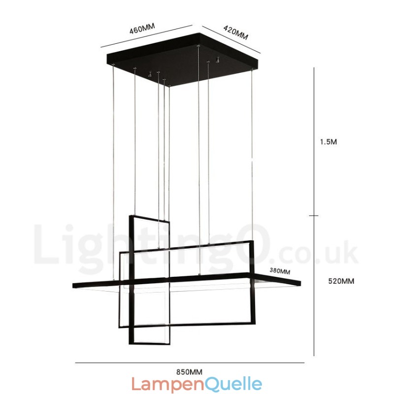 Dimmbare lineare Pendelleuchte mit Fernbedienung Umgebungslicht Lackierte Oberflächen Aluminium Modernes Design