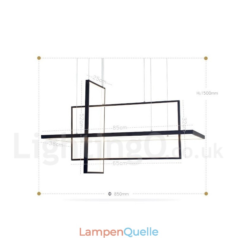 Dimmbare lineare Pendelleuchte mit Fernbedienung Umgebungslicht Lackierte Oberflächen Aluminium Modernes Design