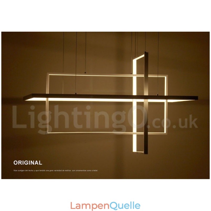 Dimmbare lineare Pendelleuchte mit Fernbedienung Umgebungslicht Lackierte Oberflächen Aluminium Modernes Design