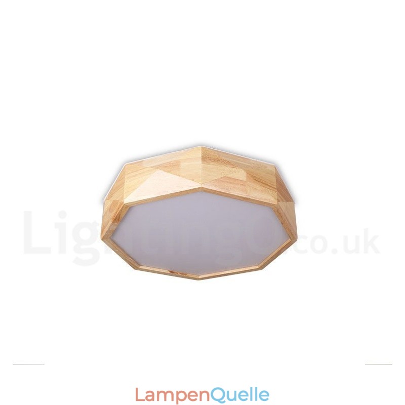 Dimmbare Deckenleuchte aus Holz mit Acrylschirm Deckenlampe im nordischen Stil