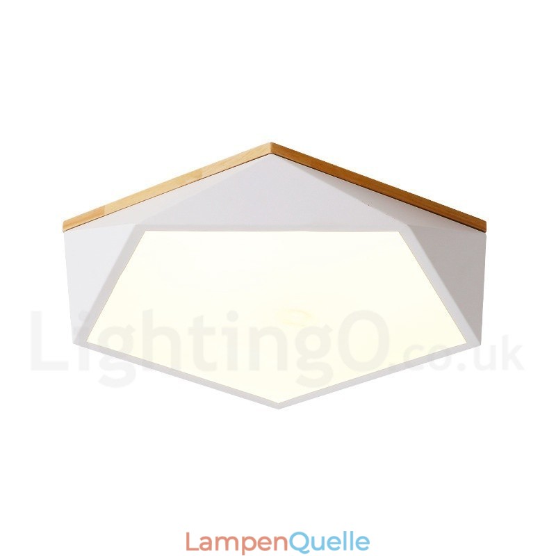 Dimmbare Macaron Multi Farben Holz Deckenleuchte mit Acrylschirm Deckenlampe Nordischer Stil