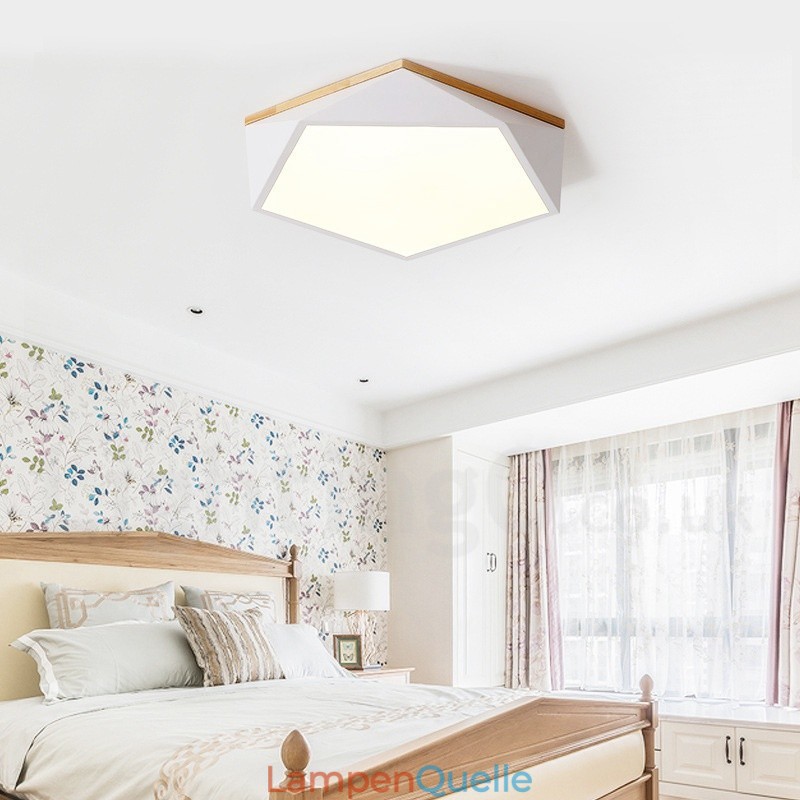 Dimmbare Macaron Multi Farben Holz Deckenleuchte mit Acrylschirm Deckenlampe Nordischer Stil